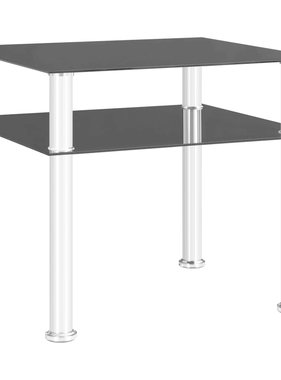 VidaXL Bijzettafel 45x50x45 cm glas zwart
