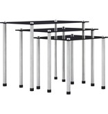 VidaXL 3-delige Tafeltjesset gehard glas zwart