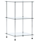 VidaXL Kastje 3-laags 40x40x67 cm gehard glas transparant
