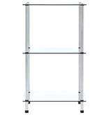 VidaXL Kastje 3-laags 40x40x67 cm gehard glas transparant