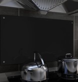 vidaXL Spatscherm keuken 90x50 cm gehard glas zwart