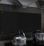 vidaXL Spatscherm keuken 90x40 cm gehard glas zwart