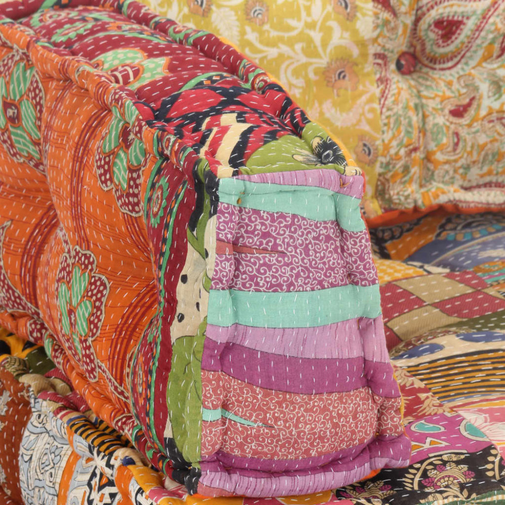 VidaXL Poef stof patchwork