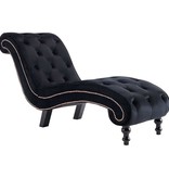 vidaXL Chaise longue fluweel zwart