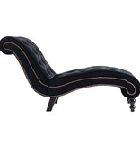 vidaXL Chaise longue fluweel zwart