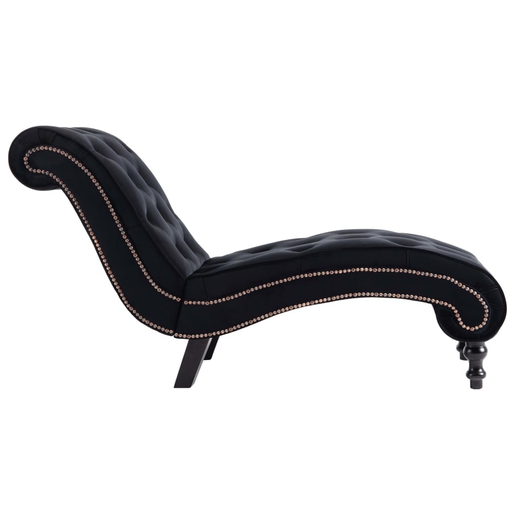 vidaXL Chaise longue fluweel zwart