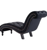 vidaXL Chaise longue fluweel zwart