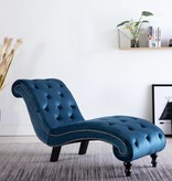 vidaXL Chaise longue fluweel blauw