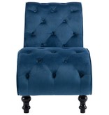 vidaXL Chaise longue fluweel blauw