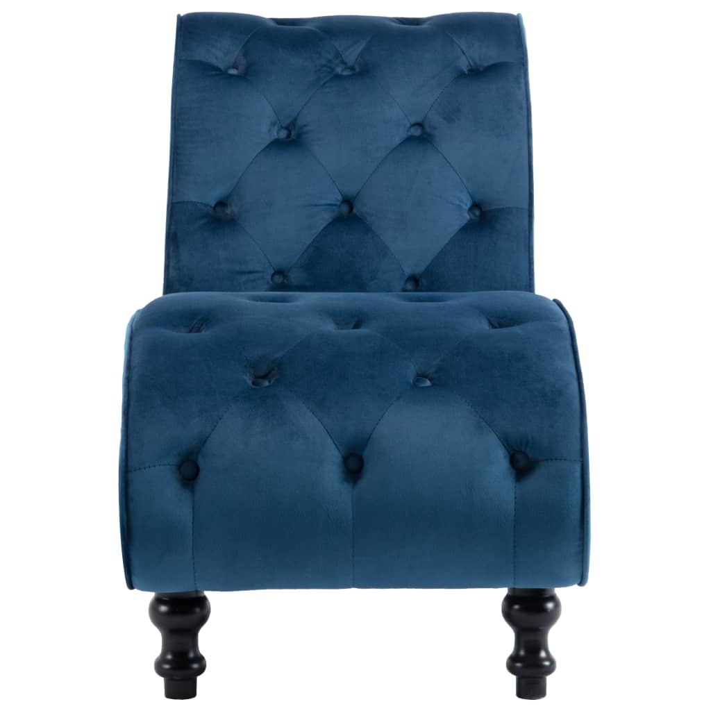 vidaXL Chaise longue fluweel blauw