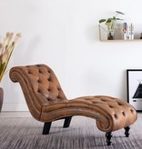 vidaXL Chaise longue kunstsuède bruin