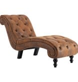 vidaXL Chaise longue kunstsuède bruin