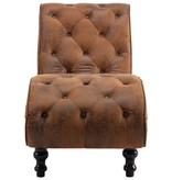 VidaXL Chaise longue kunstsuède bruin