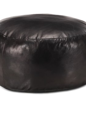 VidaXL Poef 60x30 cm echt geitenleer zwart