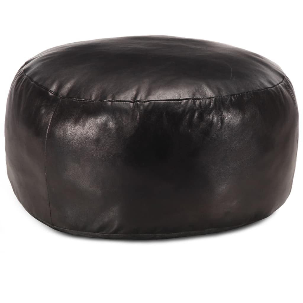 VidaXL Poef 60x30 cm echt geitenleer zwart