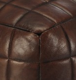 VidaXL Poef 40x40x40 cm echt geitenleer donkerbruin