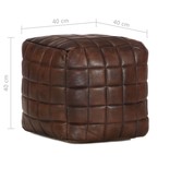 VidaXL Poef 40x40x40 cm echt geitenleer donkerbruin