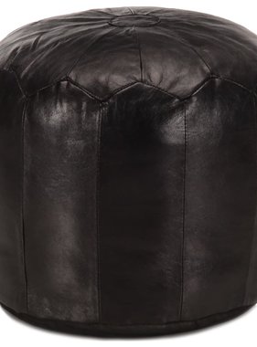 VidaXL Poef 40x35 cm echt geitenleer zwart