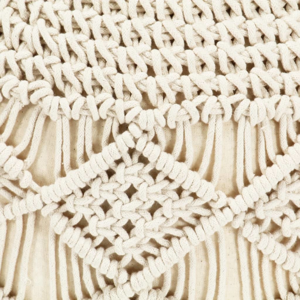 vidaXL Poef macramé handgemaakt 45x30 cm katoen