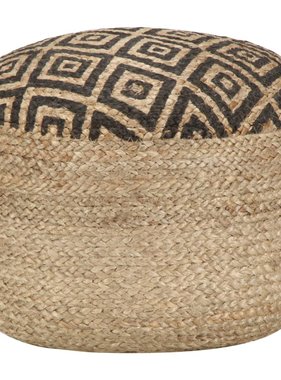 VidaXL Poef handgemaakt 45x30 cm jute zwart