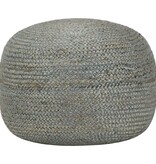 VidaXL Poef handgemaakt 45x30 cm jute olijfgroen