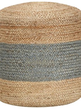 VidaXL Poef handgemaakt 40x45 cm jute olijfgroen