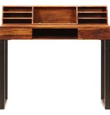 vidaXL Bureau 110x50x94 cm massief sheeshamhout en staal