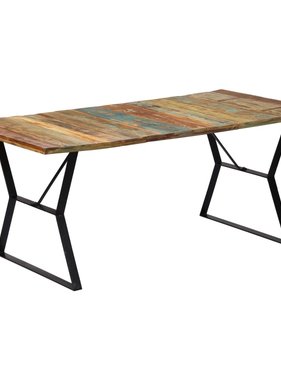 vidaXL Eettafel 180x90x76 cm massief gerecycled hout