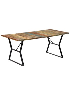 vidaXL Eettafel 180x90x76 cm massief gerecycled hout