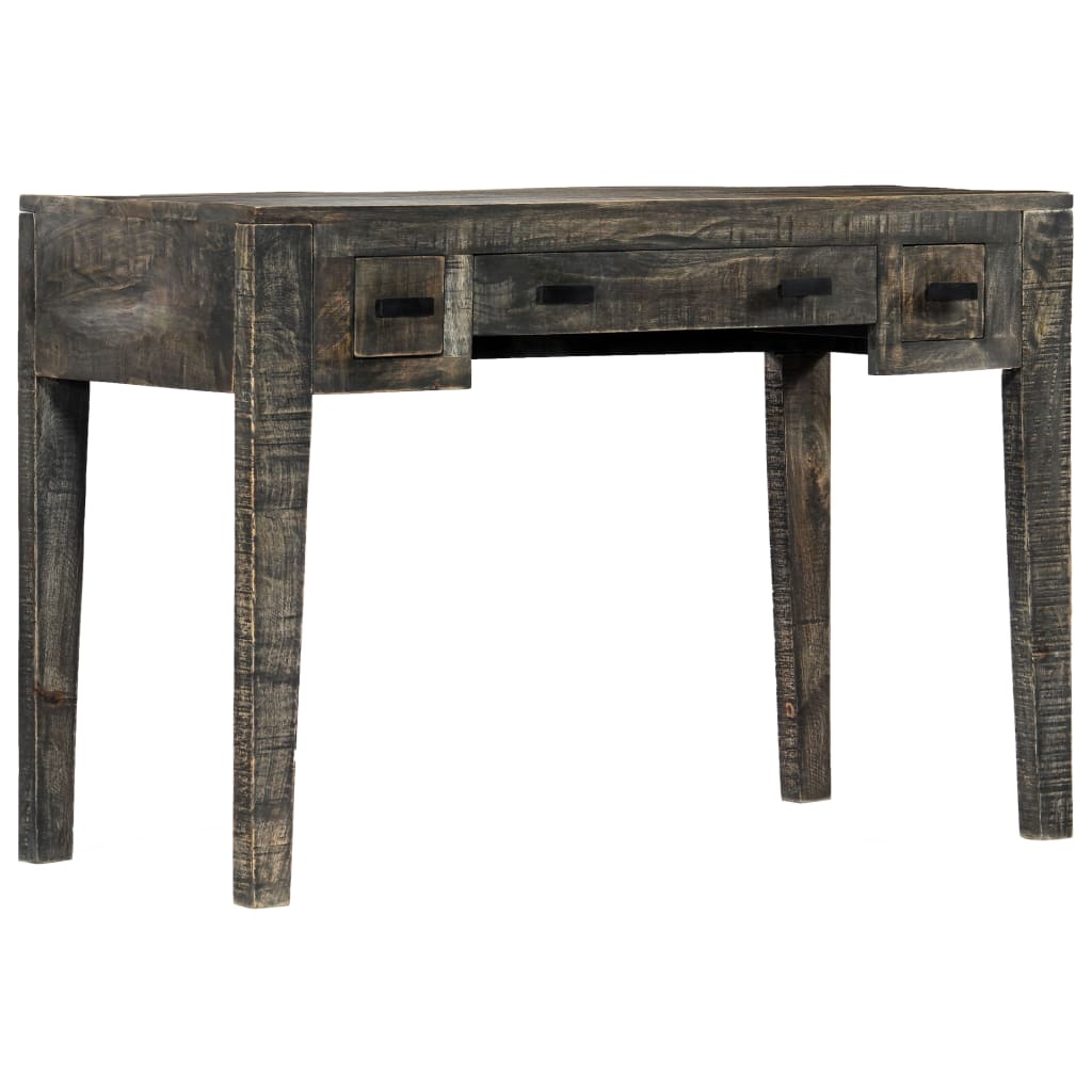 VidaXL Bureau 110x50x75 cm massief mangohout zwart