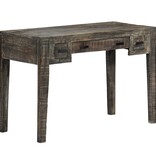 VidaXL Bureau 110x50x75 cm massief mangohout zwart