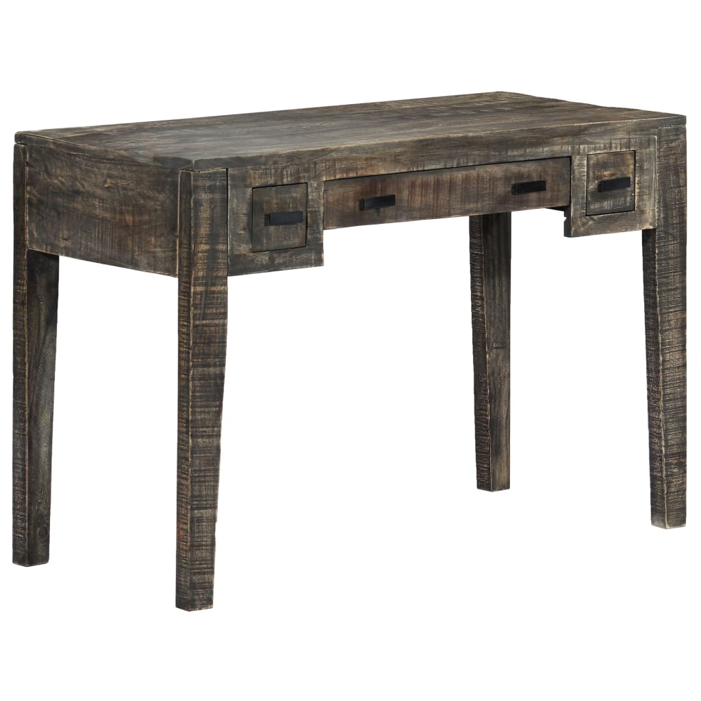 VidaXL Bureau 110x50x75 cm massief mangohout zwart