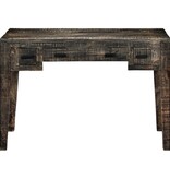 VidaXL Bureau 110x50x75 cm massief mangohout zwart