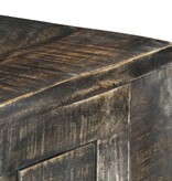 VidaXL Bureau 110x50x75 cm massief mangohout zwart