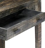 VidaXL Bureau 110x50x75 cm massief mangohout zwart