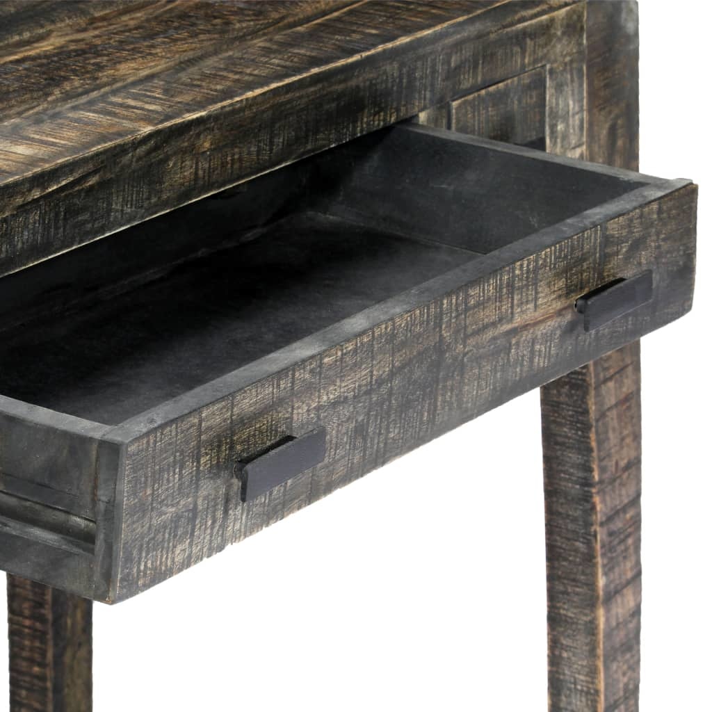VidaXL Bureau 110x50x75 cm massief mangohout zwart