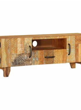 VidaXL Tv-meubel handgesneden 120x30x40 cm massief gerecycled hout