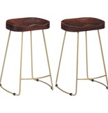 VidaXL Gavin barkrukken 2 st 46x38x52 cm massief mangohout