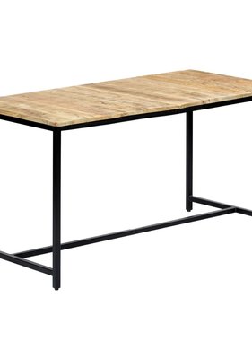 VidaXL Eettafel 140x70x75 cm massief ruw mangohout