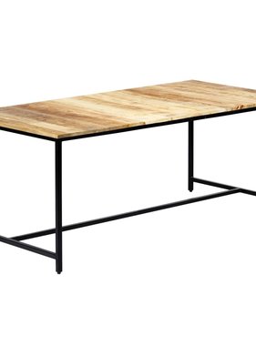 vidaXL Eettafel 180x90x75 cm massief ruw mangohout