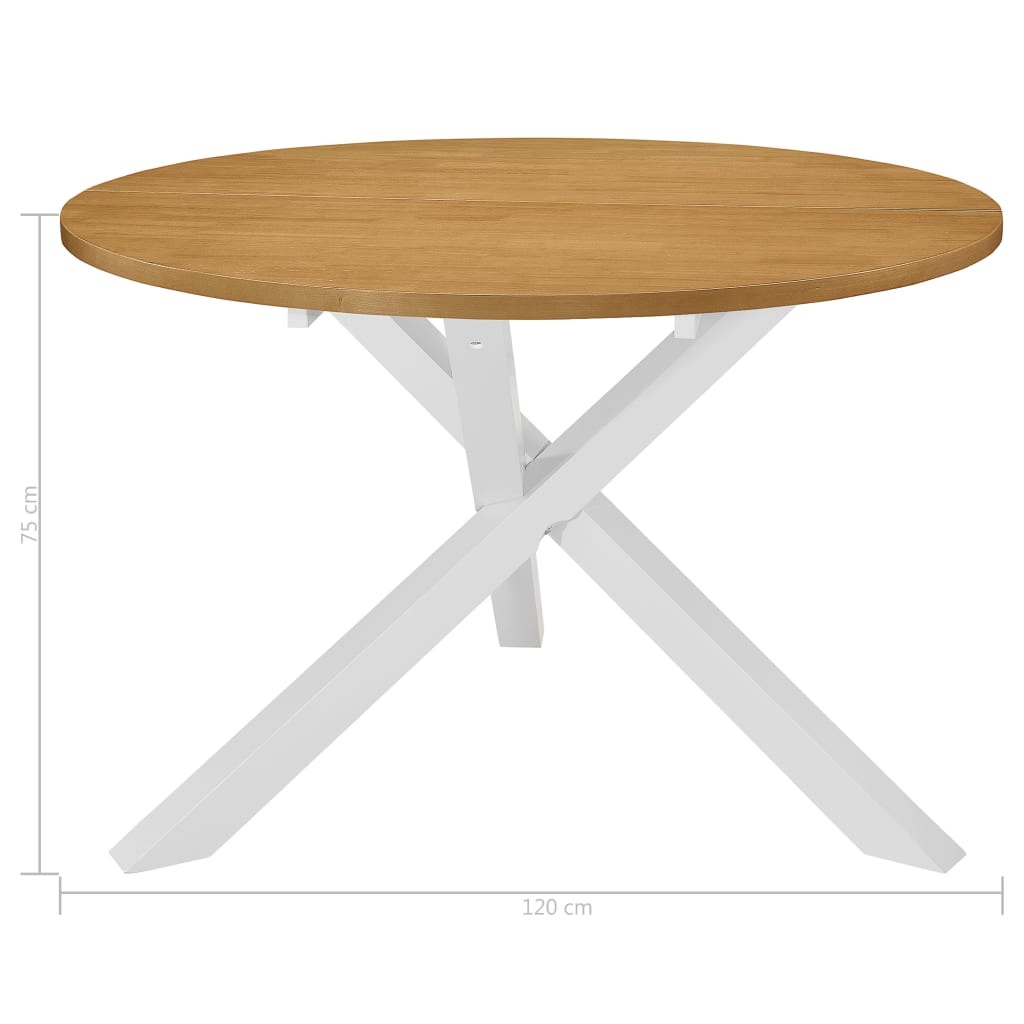 vidaXL Eettafel 120x75 cm MDF wit