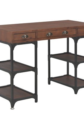 VidaXL Bureau met 3 lades 110x50x78 cm massief vurenhout