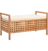 VidaXL Opbergbank 93x49x49 cm massief walnotenhout