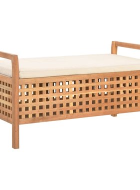 VidaXL Opbergbank 93x49x49 cm massief walnotenhout