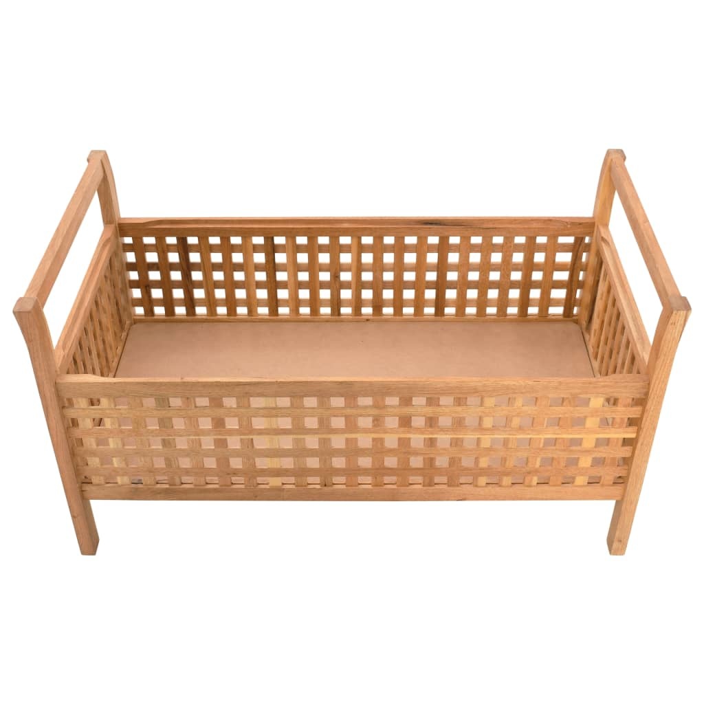VidaXL Opbergbank 93x49x49 cm massief walnotenhout