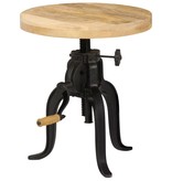 VidaXL Bijzettafel 45x(45-62) cm massief mangohout en gietijzer