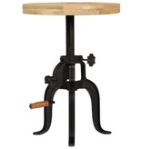 VidaXL Bijzettafel 45x(45-62) cm massief mangohout en gietijzer