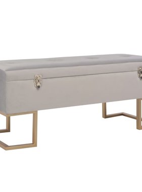 VidaXL Bankje met opbergvak 105 cm fluweel grijs