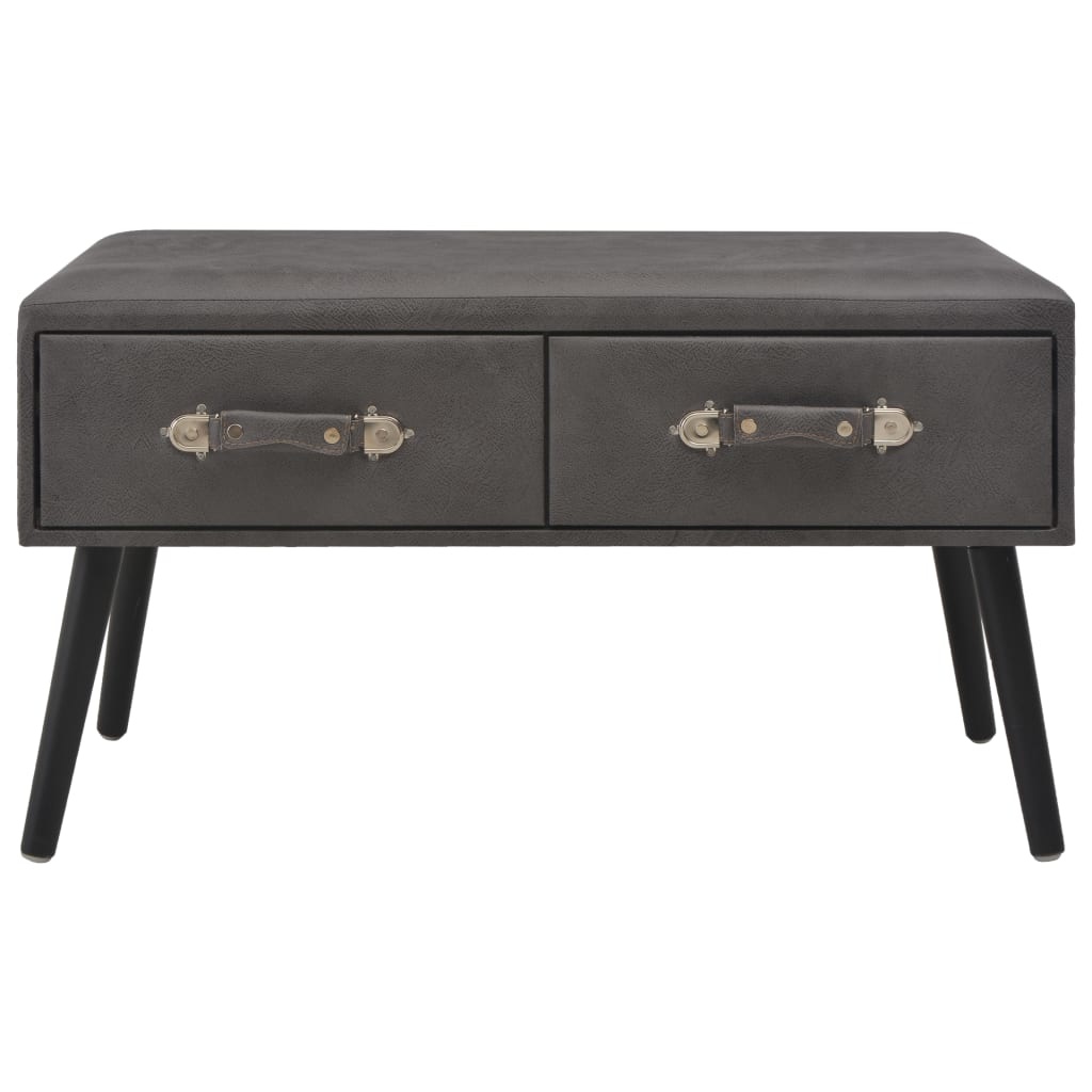 VidaXL Salontafel 80x40x46 cm kunstleer grijs