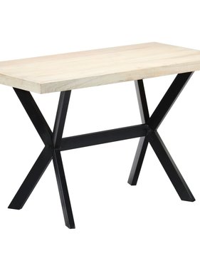 VidaXL Eettafel 120x60x75 cm massief mangohout wit